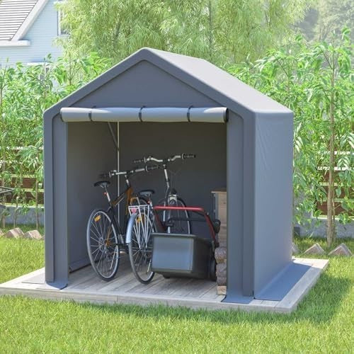 Outdoor Garden Storage Tent 6x5.6ft Waterproof Steel Frame Grey