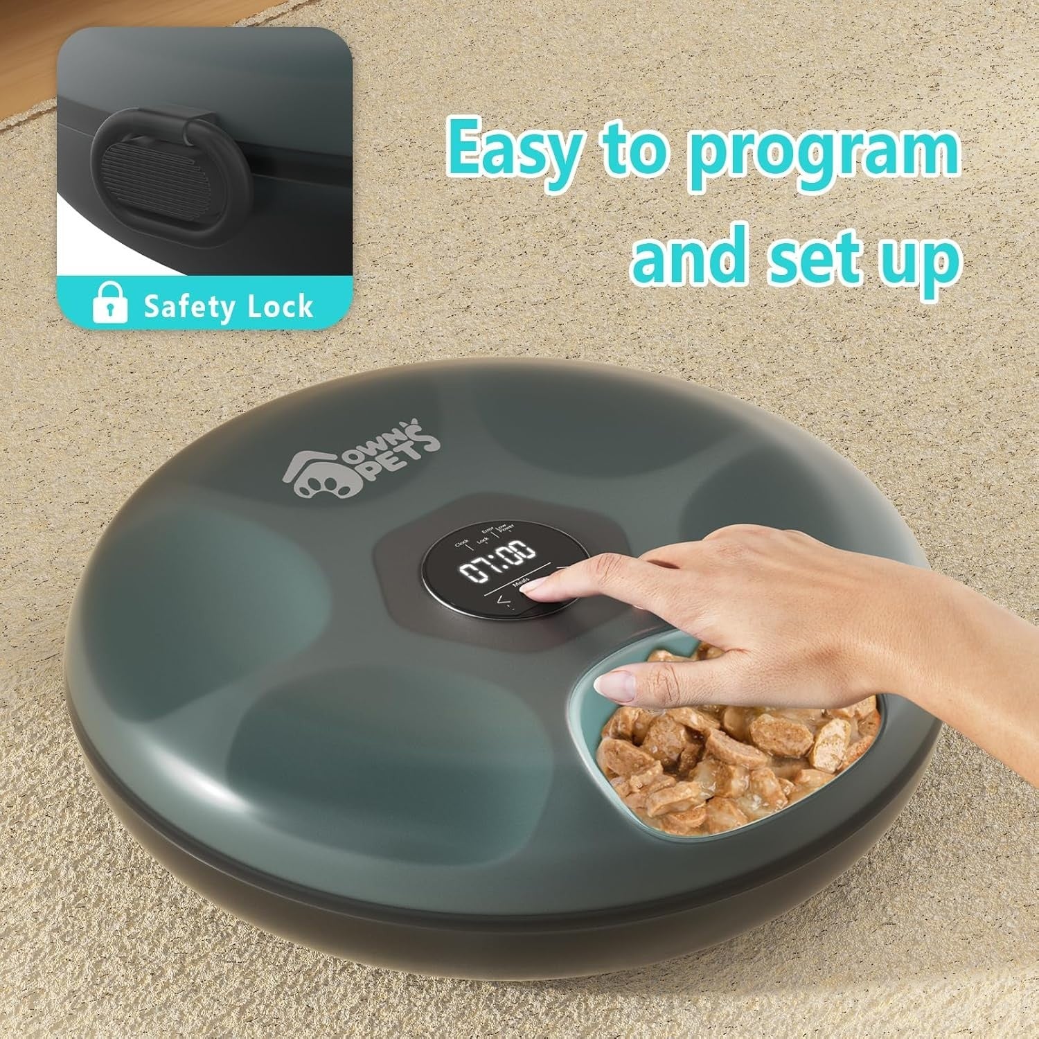 Automatic Pet Feeder 6 Meal Timer Wet Dry Food Dispenser Ice Packs USB