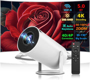 Mini Smart Projector 200 ANSI 1080P 4K Support WiFi 6 Bluetooth