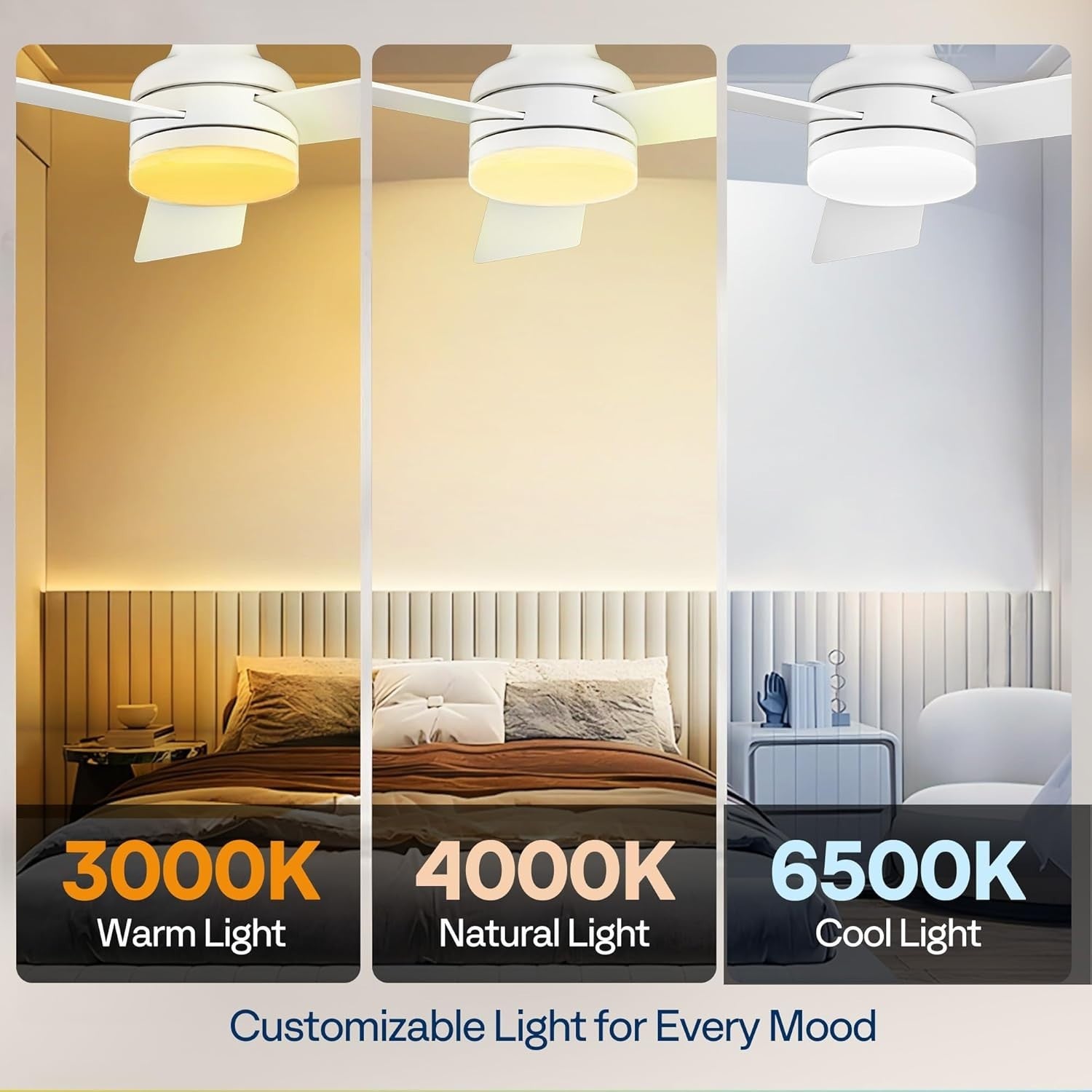 VIVOHOME 42"" Ceiling Fan with Lights, Remote, 6 Speeds, Dimmable, Timer