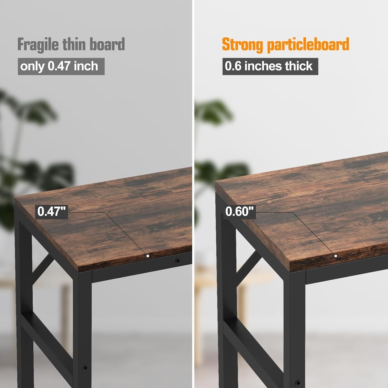 Slim Console Table for Hallway Entryway – Rustic Narrow Side Table 75cm