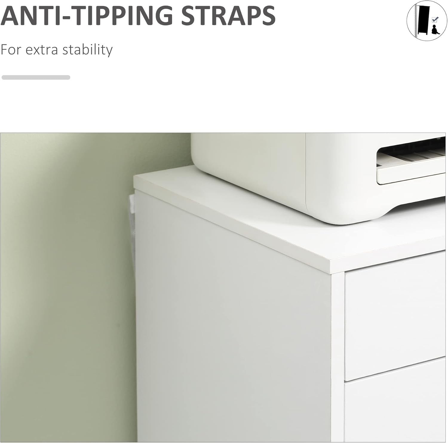 7 Drawer Mobile Filing Cabinet Rolling Office Storage Tall Unit