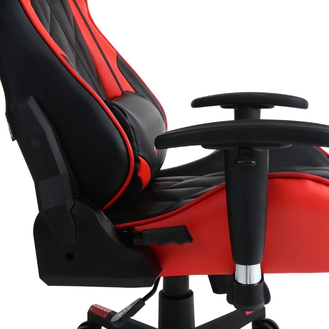 Reclining Gaming Chair Faux Leather Swivel High Back Red
