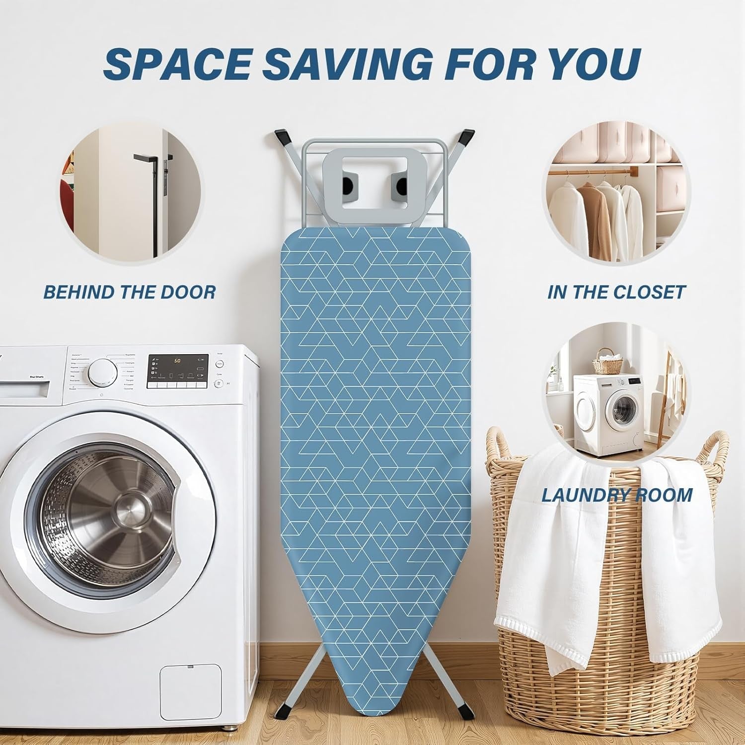Ironing Board Height Adjustable Foldable Steam Generator 120x45cm