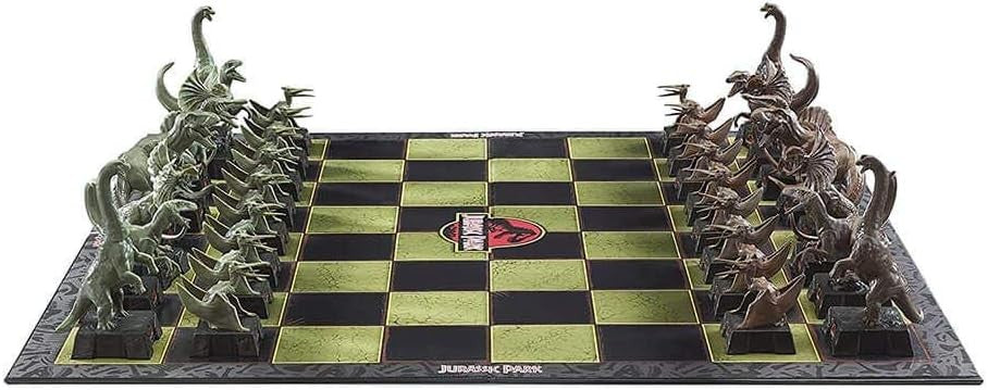 Jurassic Dinosaur Chess Set – 32 Detailed Dino Pieces & Display Board | Gift