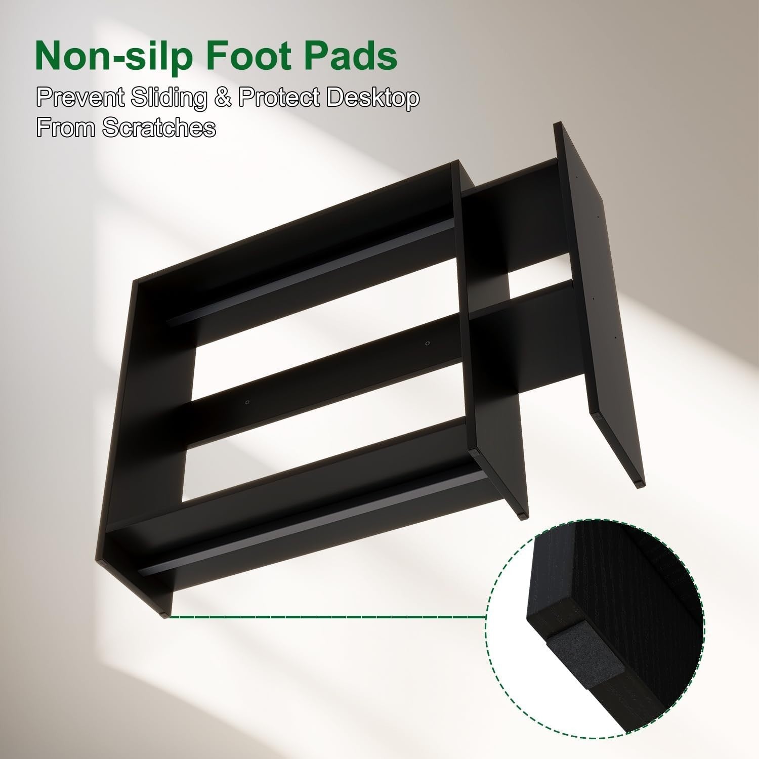 2-Tier Desktop Bookshelf 94cm Desk Shelf Organiser Monitor Riser Space-Saving