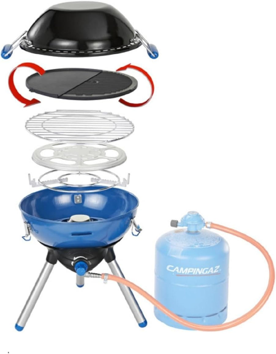 Portable All-In-One Gas BBQ Grill 2000W | Griddle + Grid + Wok Lid