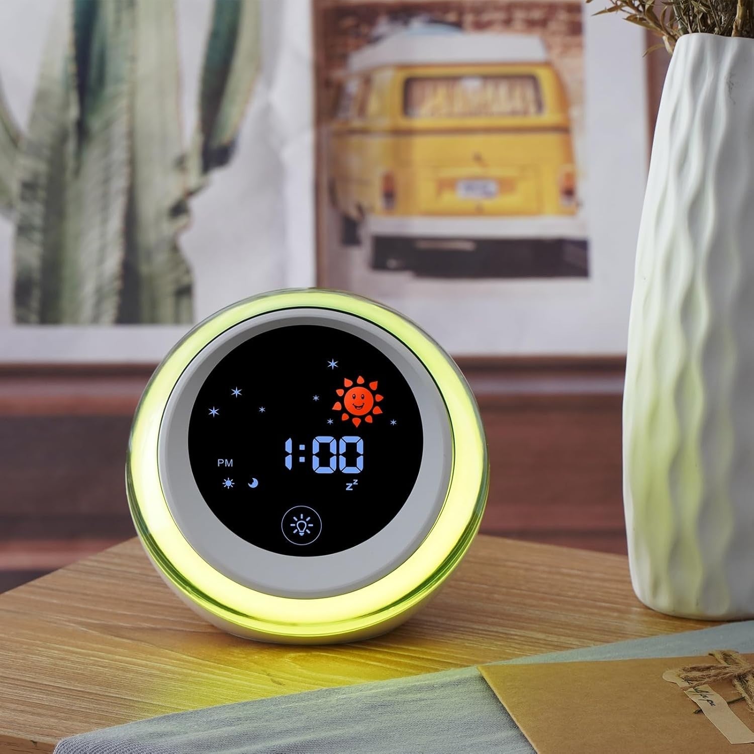 Kids Sleep Training Alarm Clock with Night Light, Sound Machine & Nap Timer