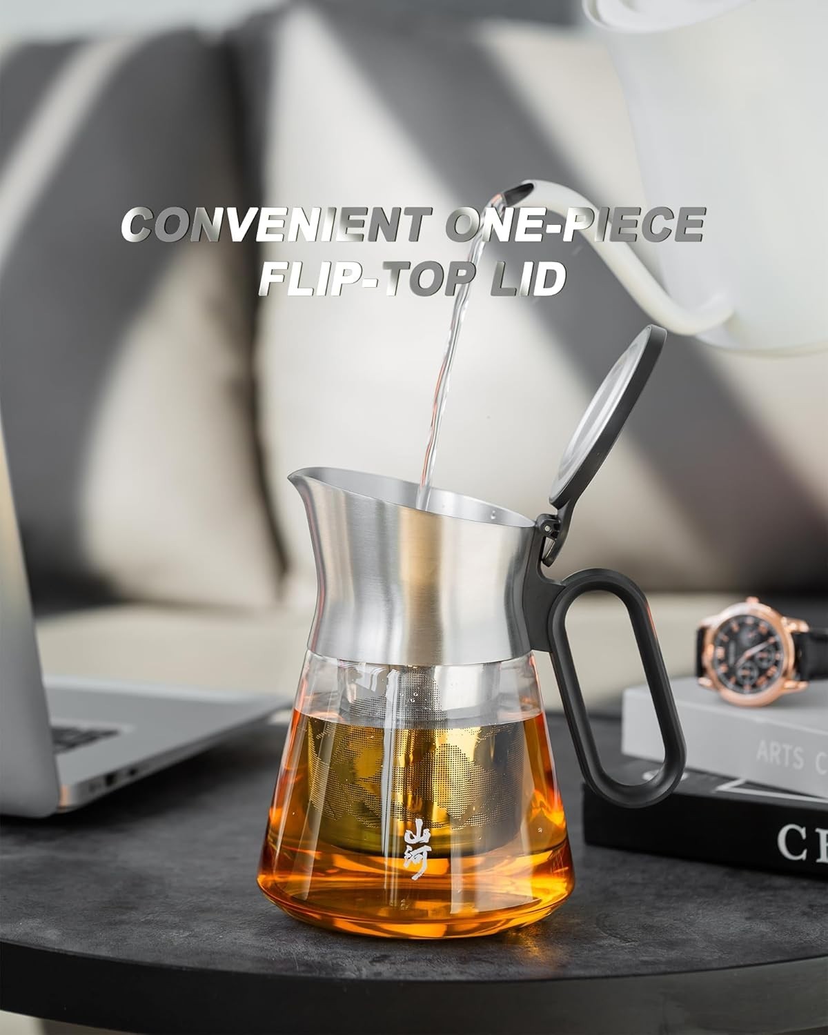 500ml Glass Teapot with Infuser Loose Leaf Tea Pot Stainless Steel Spout