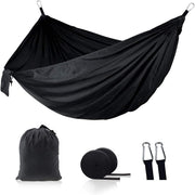 Double Camping Hammock for 2 | Portable Nylon Lightweight, Quick Setup Black