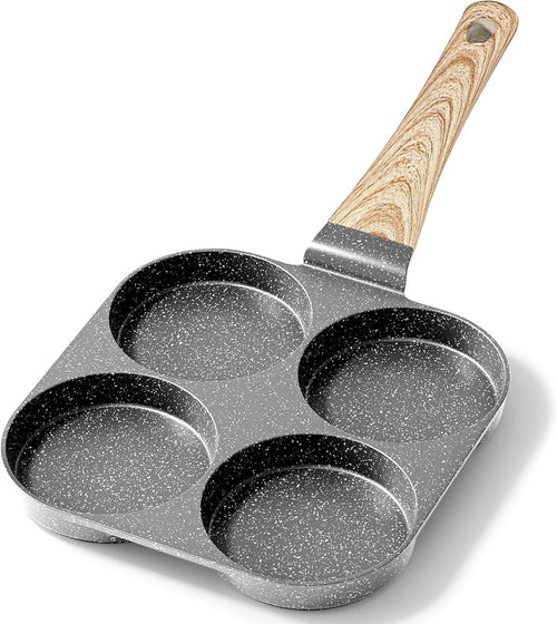 4-Cup Non-Stick Egg Pan Granite Omelette Skillet, Grey Multi-Section Pan