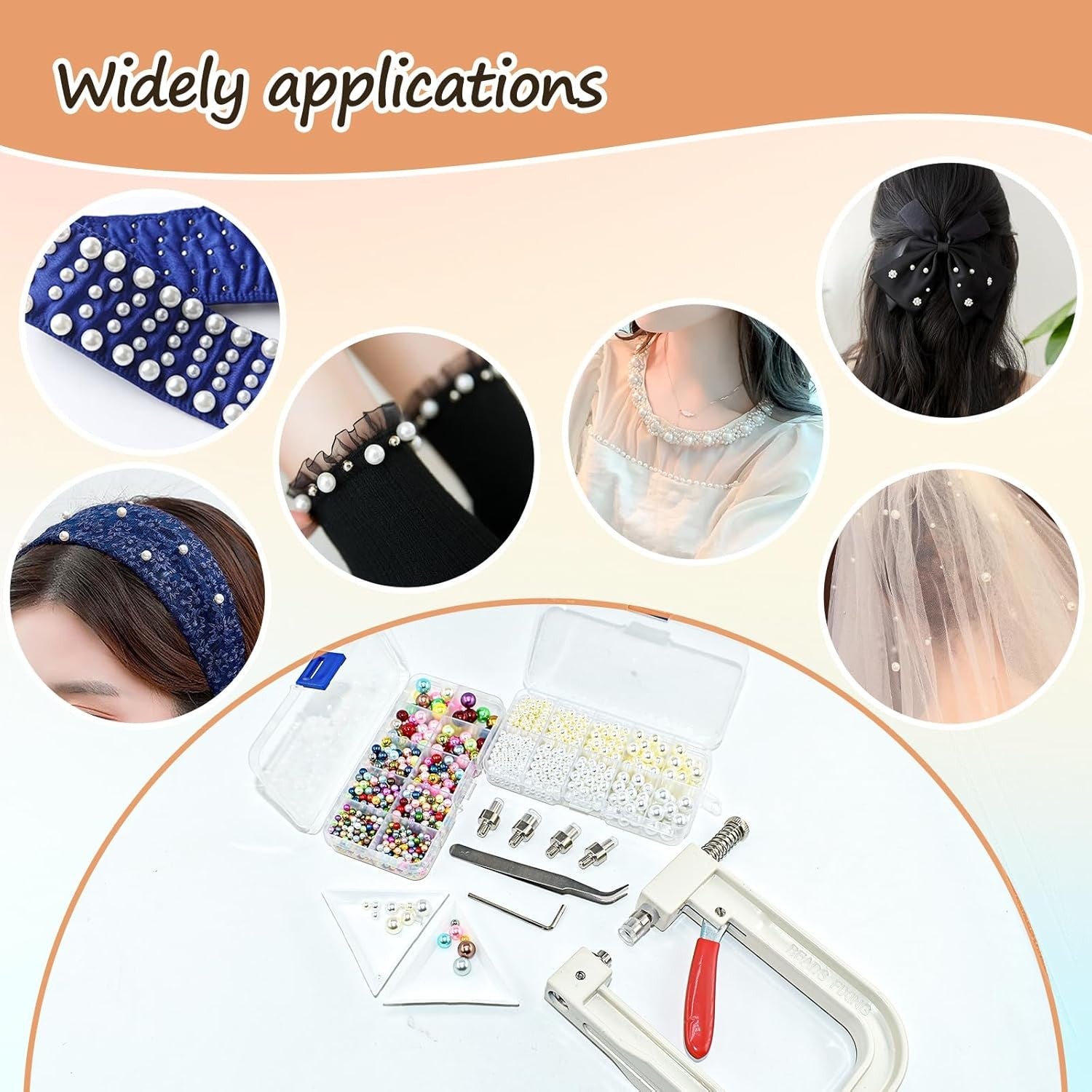 Pearl Setting Machine Kit 5400pcs Beads Hand Press Rivet Tool