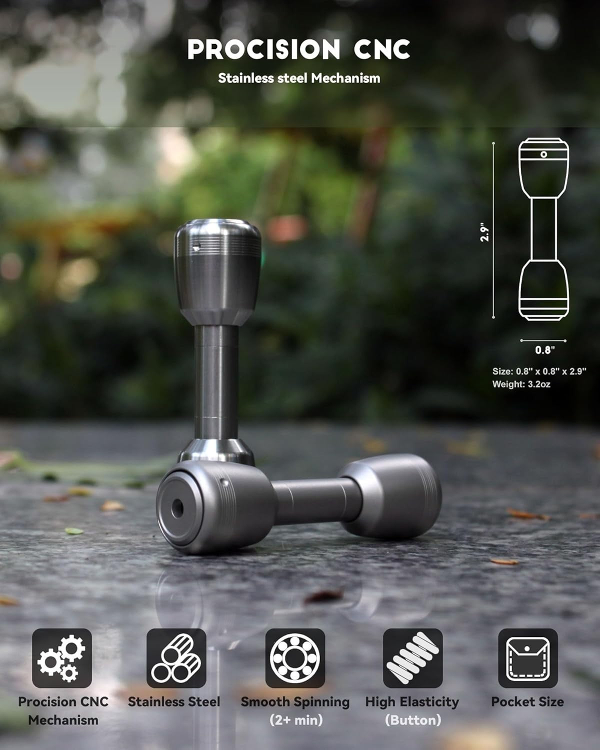 Metal Fidget Spinner Finger Dumbbell EDC Stress Relief Toy