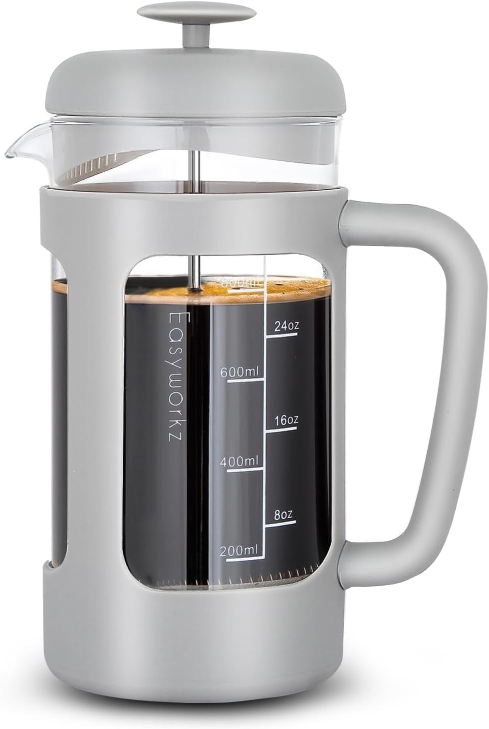 1000ml French Press Coffee Maker Borosilicate Glass Heat-Resistant Soft Grip