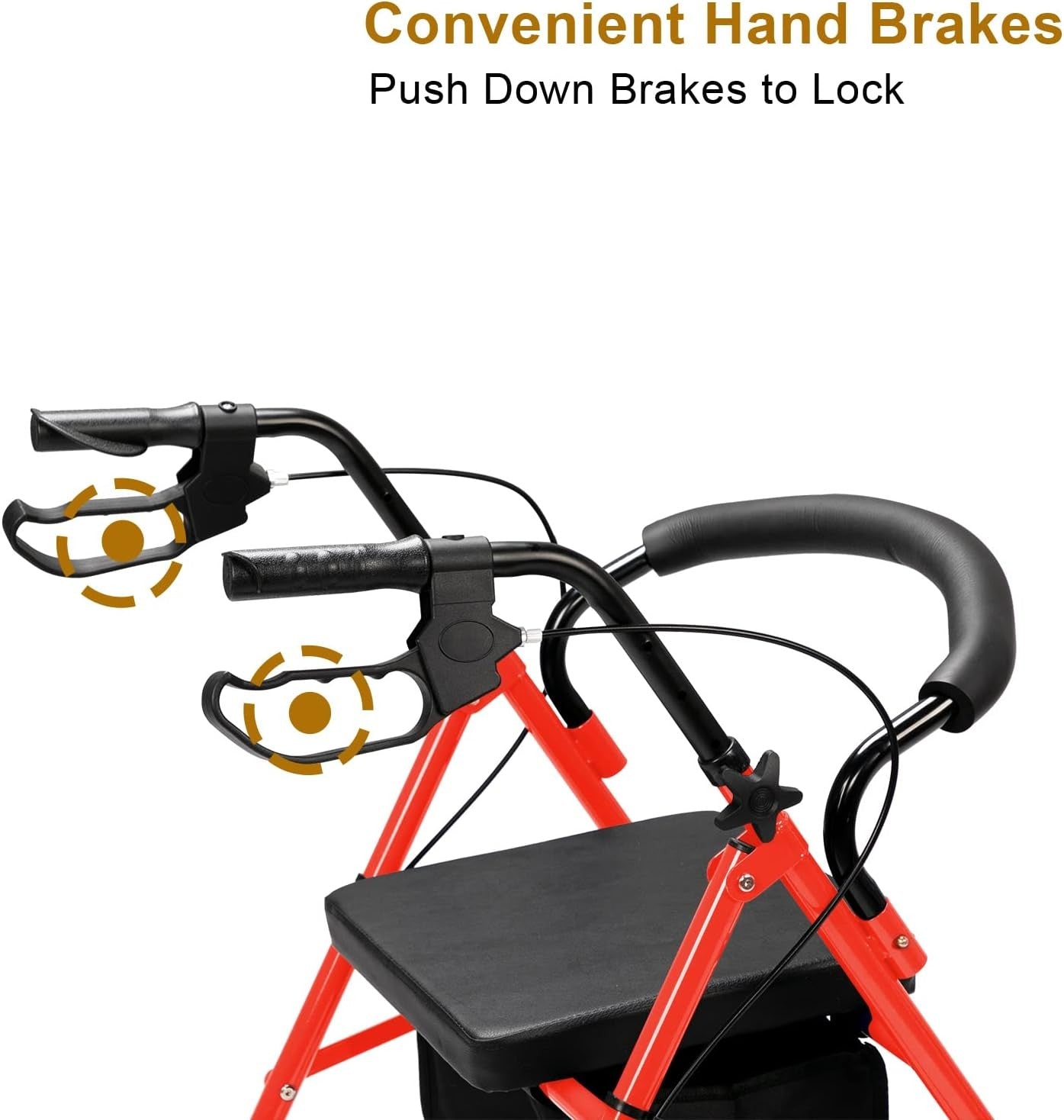 All Terrain Rollator Walker with Seat Folding Lightweight 8” Wheels