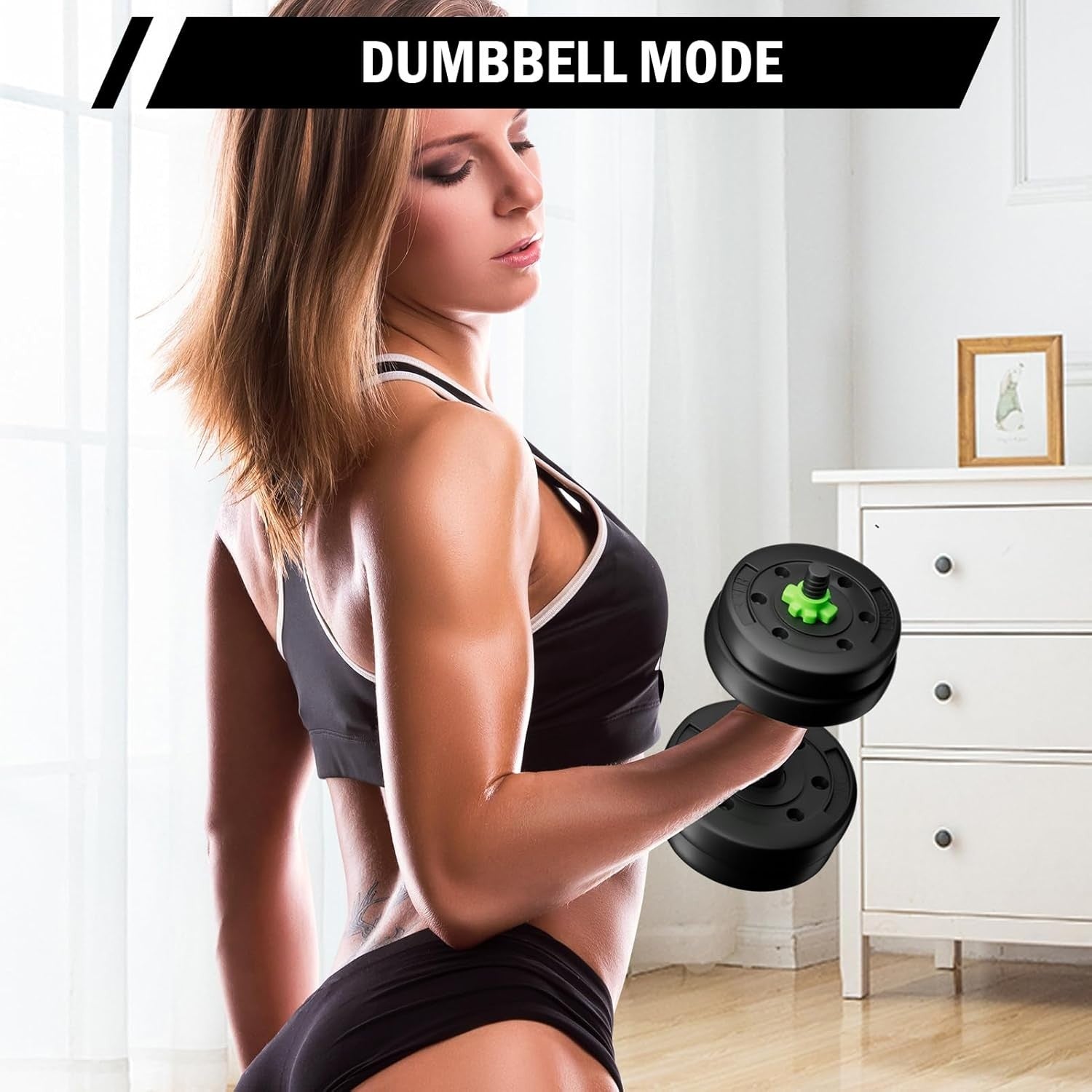 15KG Adjustable Dumbbells Barbell Set 3 in 1 Home Gym Weights