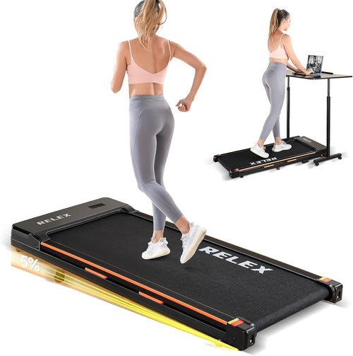 Under Desk Walking Pad 2.5HP Incline Compact Treadmill Quiet 6km/h Fitness