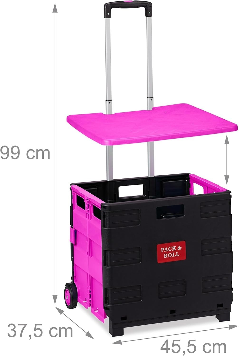 Blue/Black Foldable 50L Shopping Trolley – Telescopic Handle & Lid