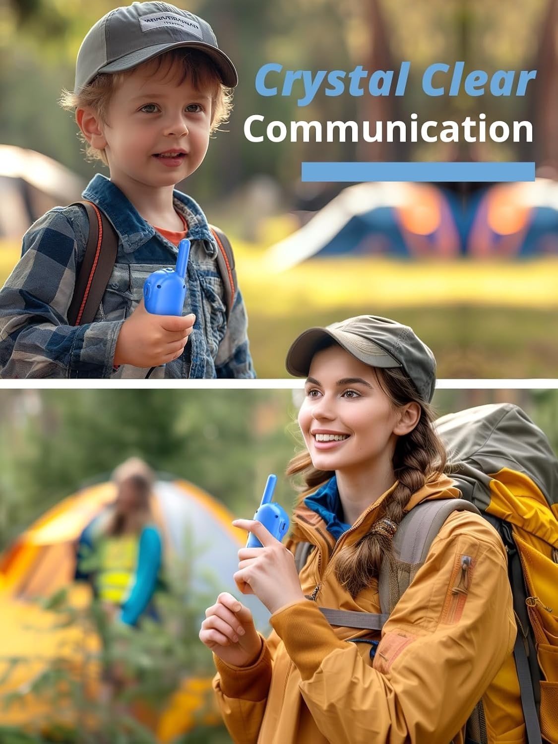 Kids Rechargeable Walkie Talkies 2 Pack Long Range Toddler Toy Blue