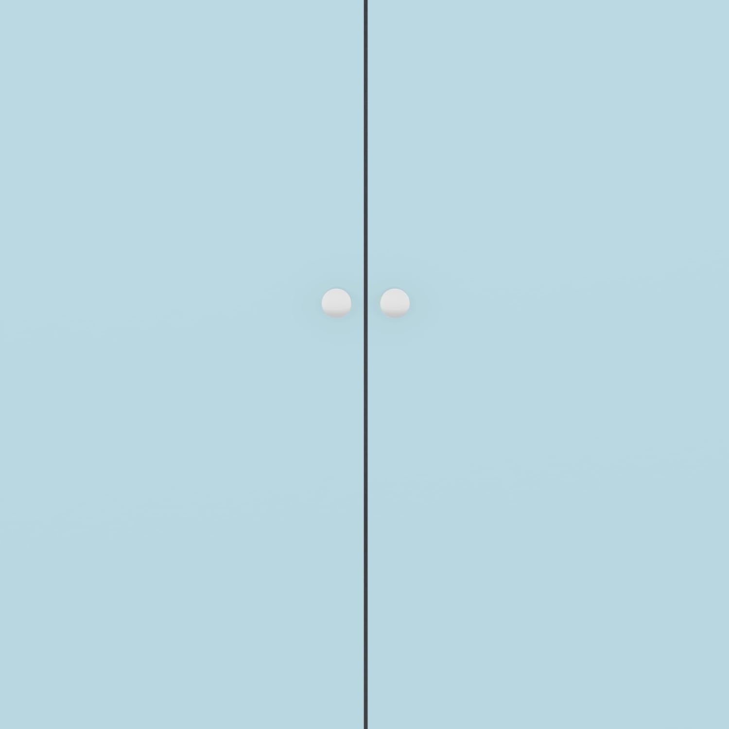 2 Door Gloss Wardrobe Blue White Compact Clothes Storage Modern Design