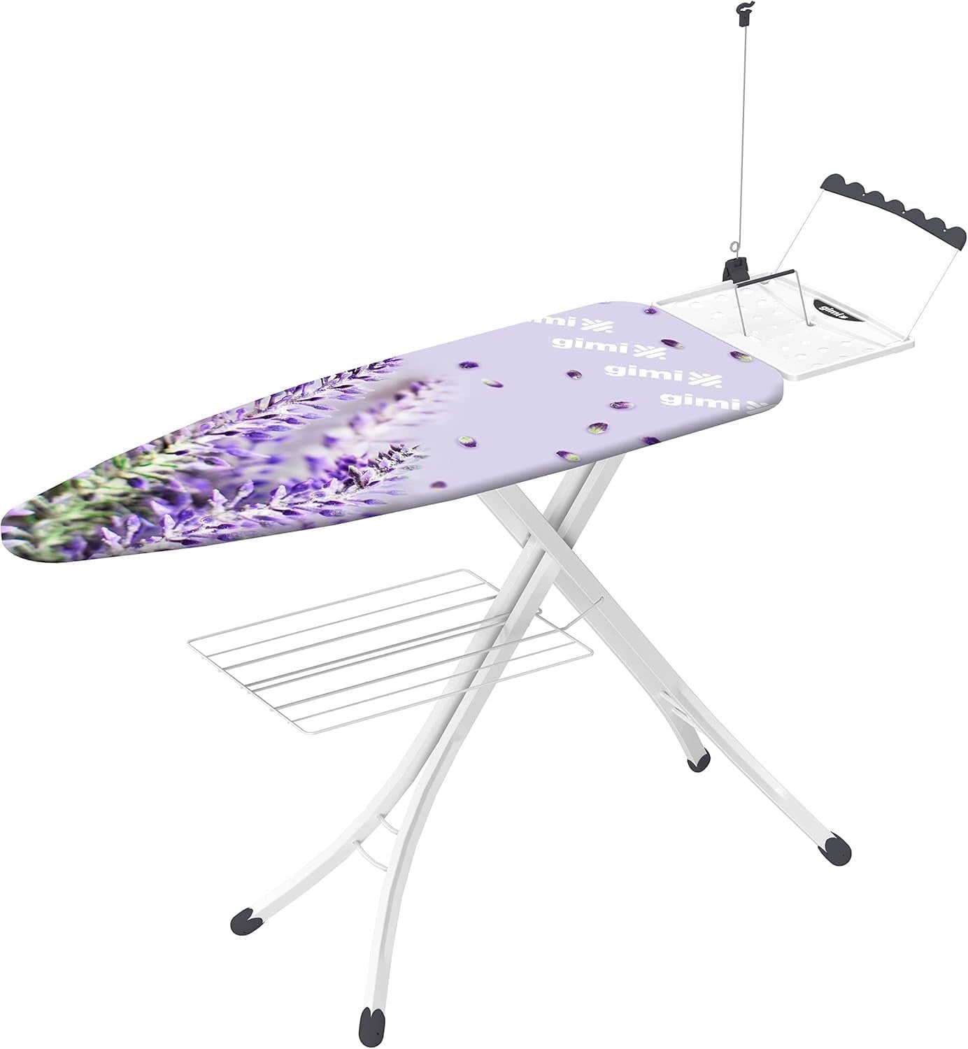 Large Ironing Board with Laundry Rack Adjustable Height Wire Tensioner