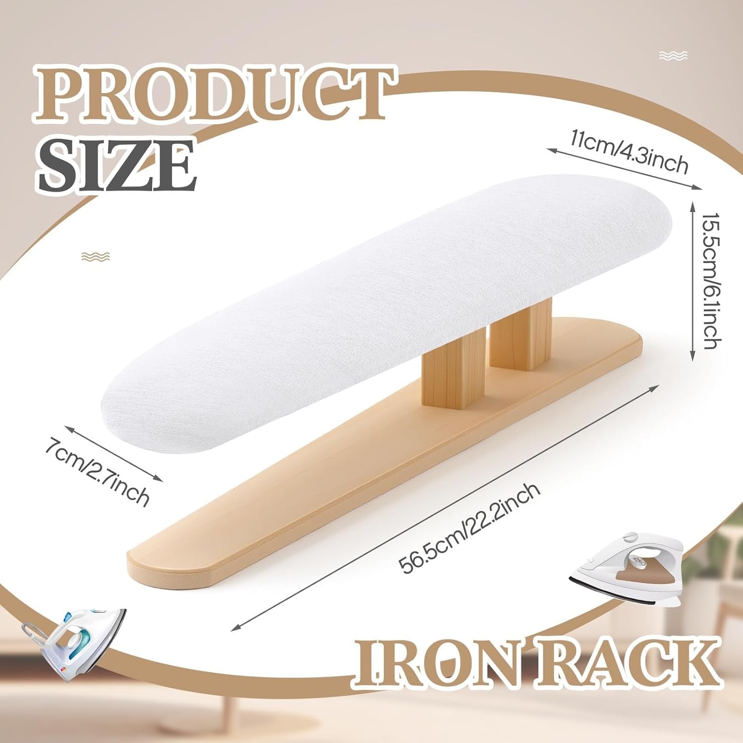Sleeve Ironing Board Tabletop Padded Tailor Compact 57x13cm
