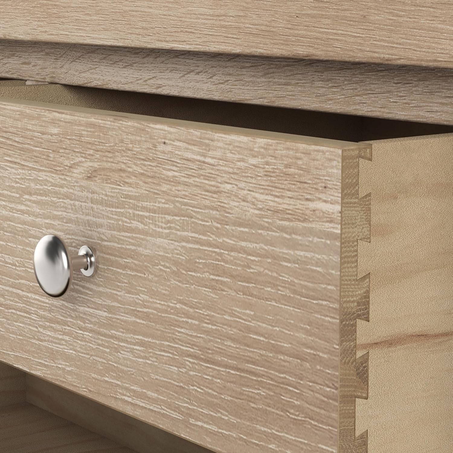6 Drawer Washed Oak Chest – Solid Wood Storage, Bedroom & Hallway Organizer