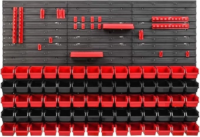 Garage Tool Peg Board Wall Organizer Storage Bin Workshop Rack