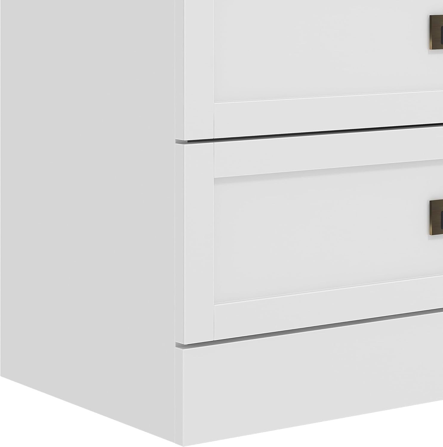 4 Drawer Chest White Oak Bedroom Storage Cabinet Modern Tall Unit