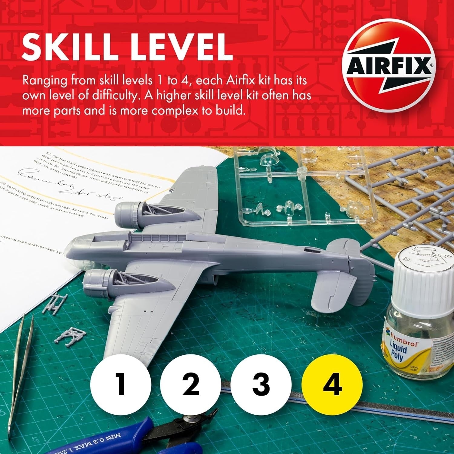 1:24 Junkers Ju87B Stuka Model Kit | 334 Pcs WWII Aircraft Gift Set
