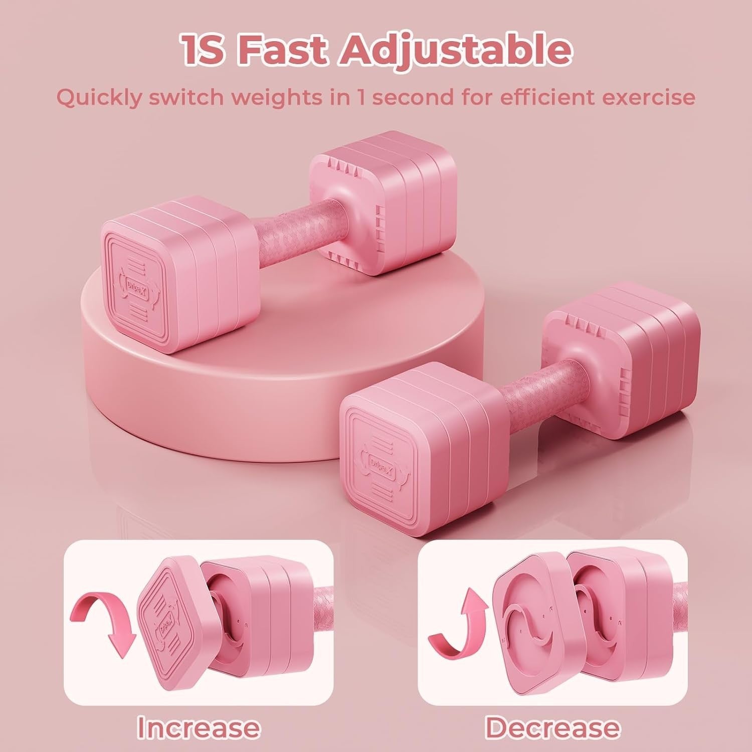 Adjustable Dumbbells Pair 2–5kg 4 in 1 Non Slip Home Gym Weights