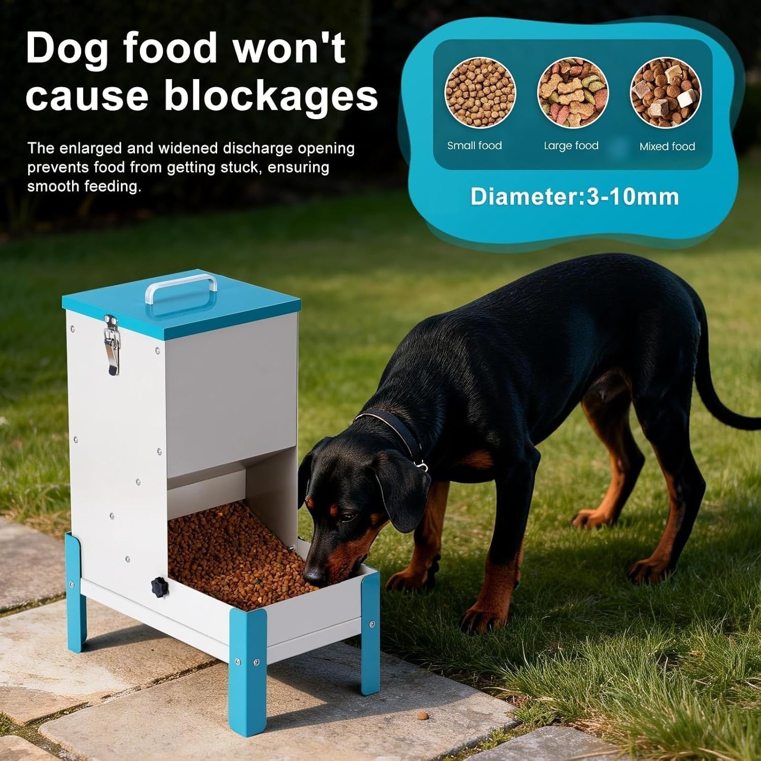 10L Elevated Automatic Pet Feeder Metal Gravity Food Dispenser Bowl