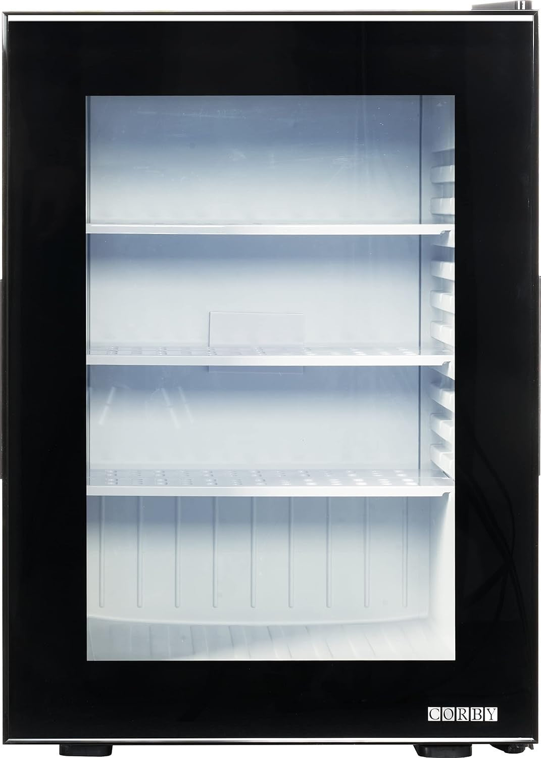 40L Black Corby Eton Mini Fridge Glass Door Tabletop Cooler LED
