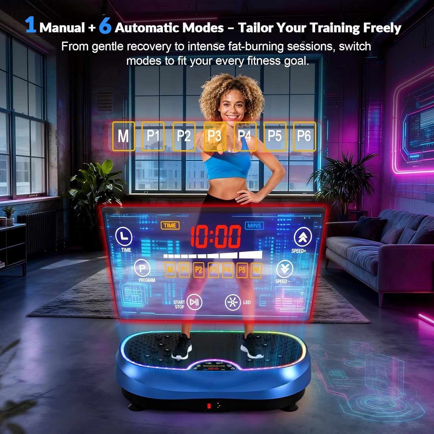 High Capacity 2D 3D Vibration Plate Dual Motor 199 Speed LED Platform
