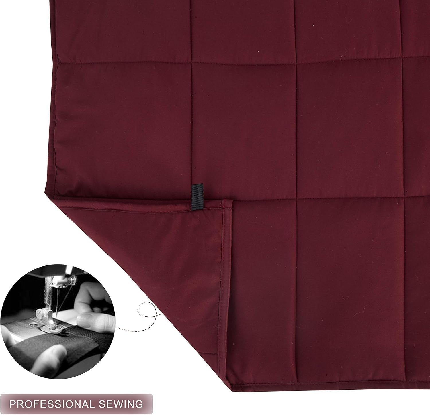 Burgundy Gravity Weighted Blanket 150x200cm 6.8kg with Removable Cover