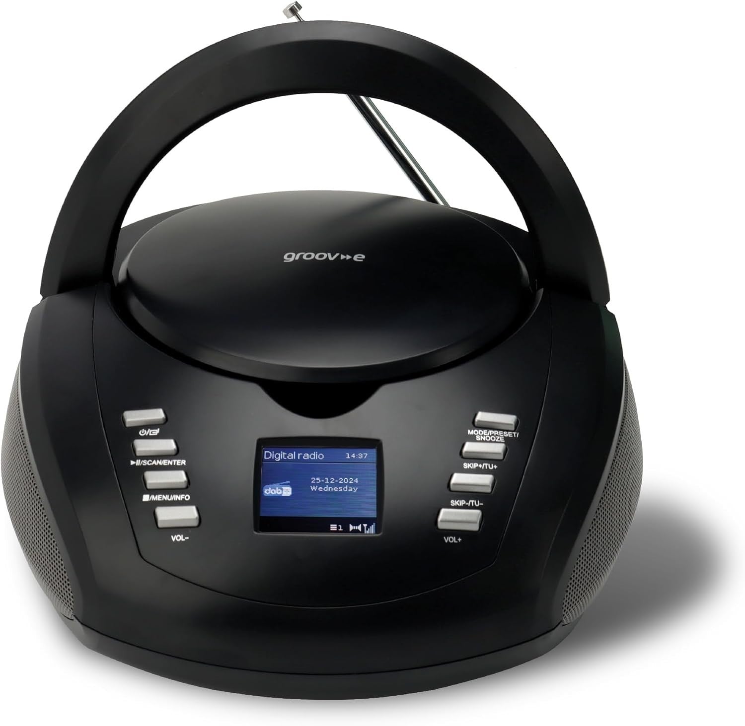 Portable DAB Boombox CD Player with Bluetooth, Radio & Alarm Clock