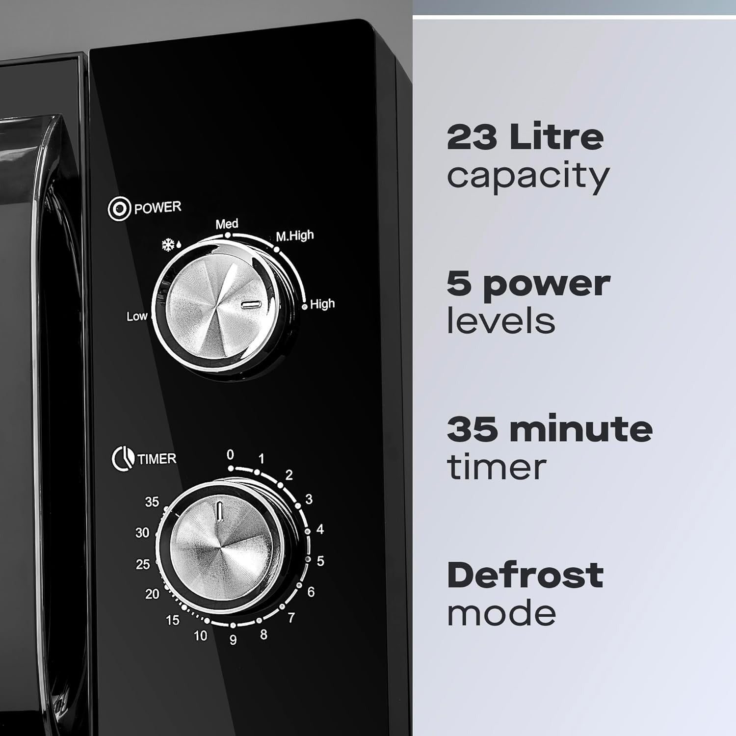 23L Microwave 800W Manual 5 Power Settings Auto Defrost