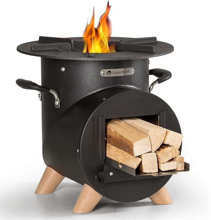 Outdoor Fire Pit with Grill Portable Wood Burning Bowl | Warmth & BBQ Cooking