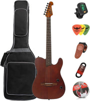 Acoustic Electric Travel Guitar 6 String Cutaway Kit Bag Tuner