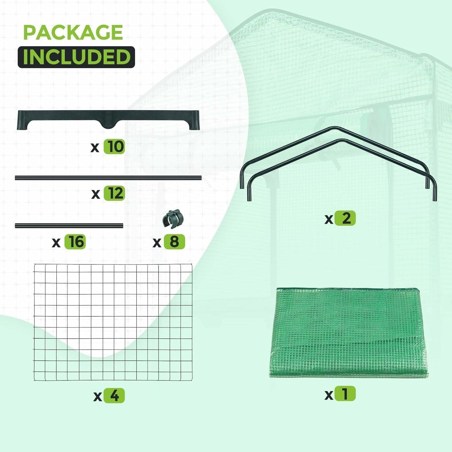 Mini 4-Tier Greenhouse with Shelves 69x49x163cm Green PE Cover Indoor Outdoor