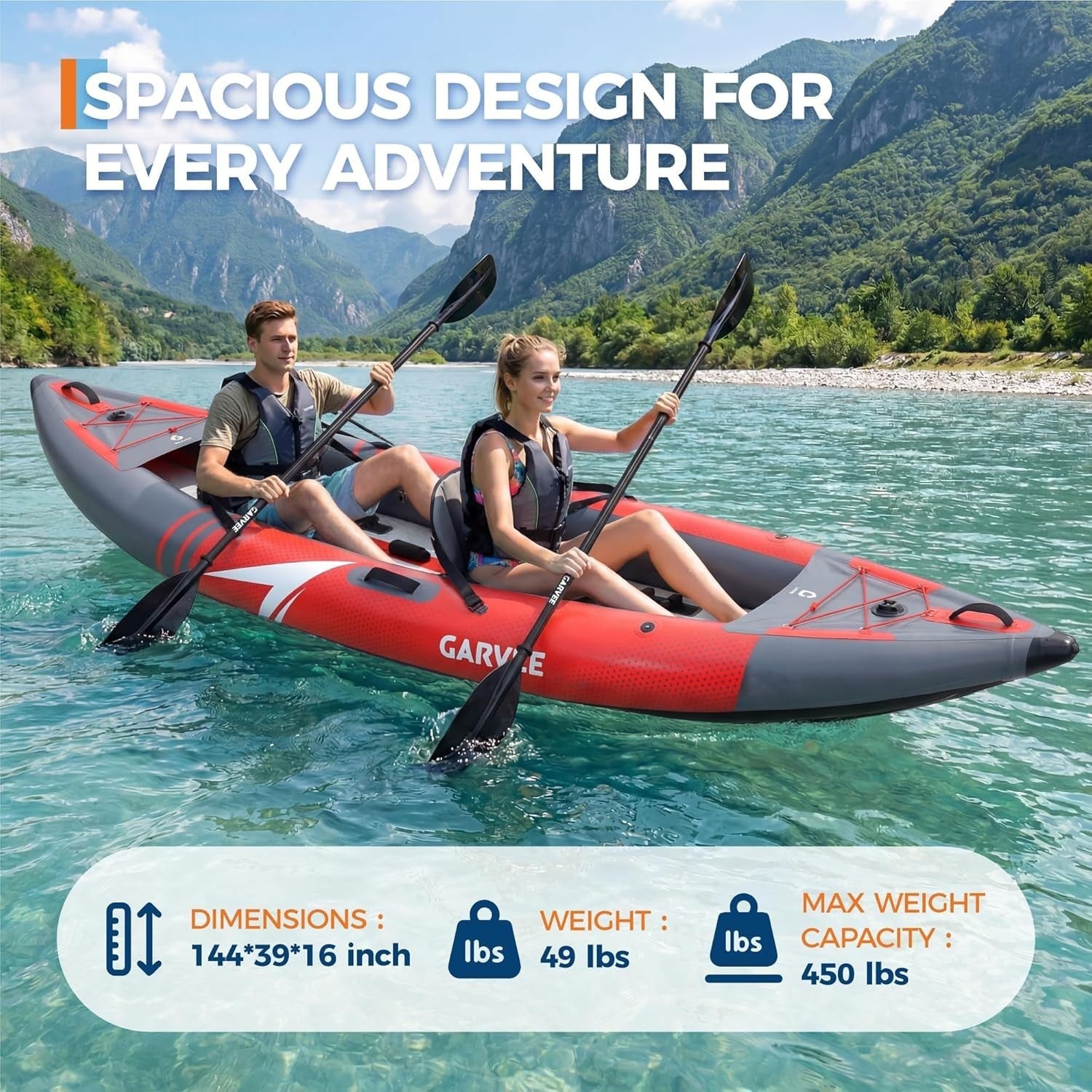2 Person Inflatable Fishing Kayak w/ Paddles Pump Seats Bag