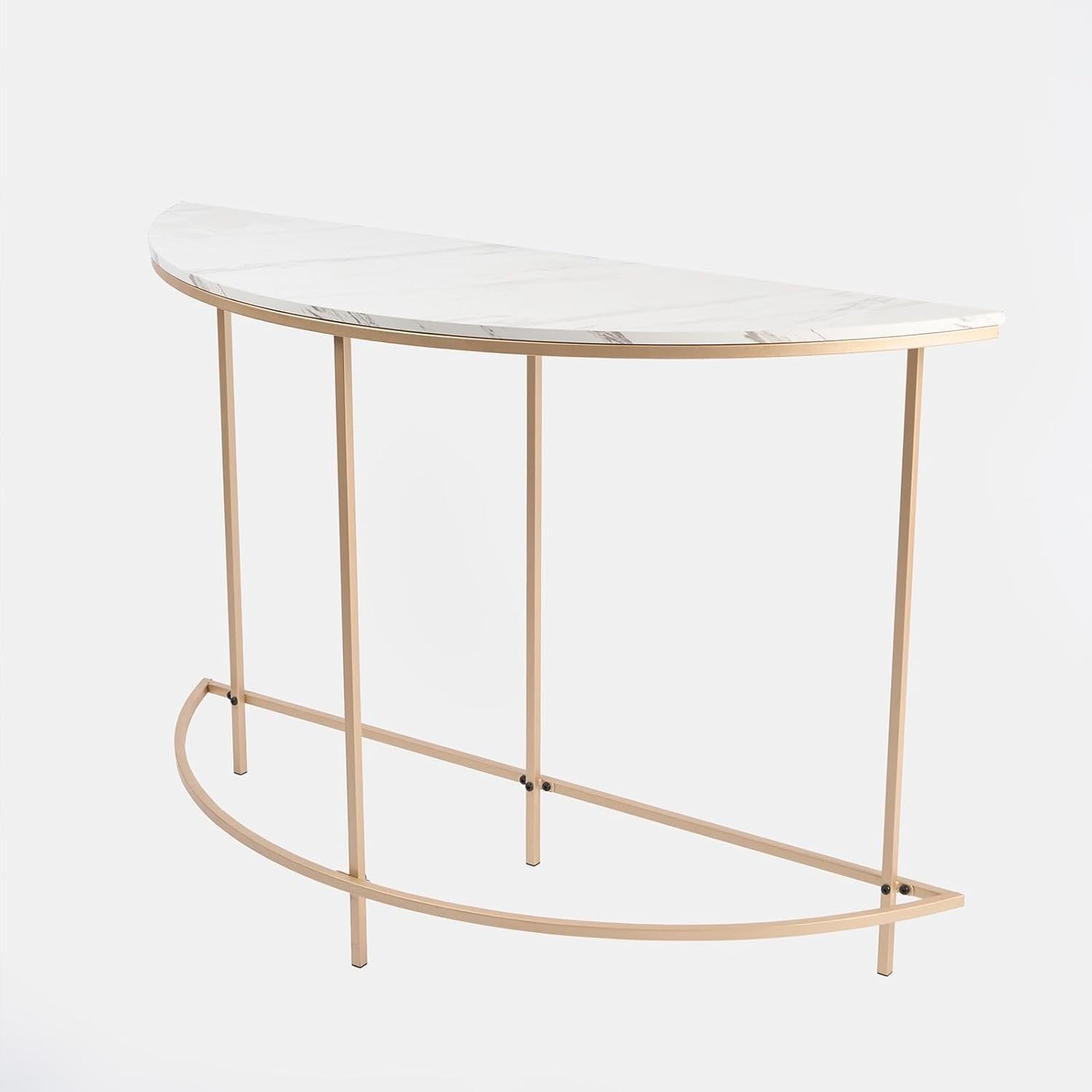 Marble Console Table Semi-Circle Modern Hallway Entry Table 110x76x35cm