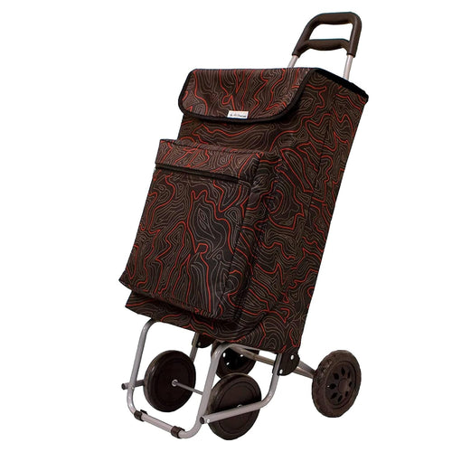48L Lightweight 4-Wheel Shopping Trolley – Removable Bag, Black