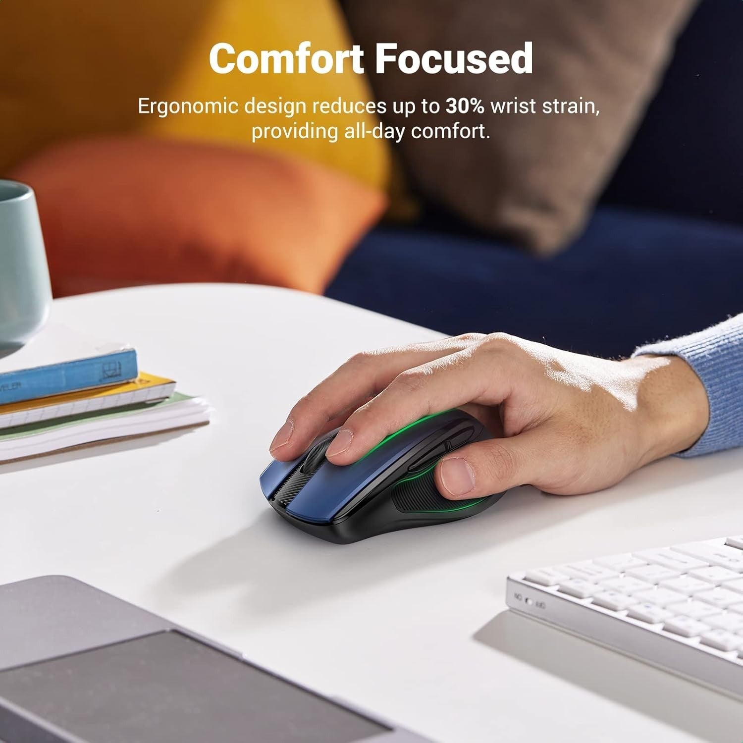 Silent Wireless Mouse 4000 DPI 6 Button USB Ergonomic PC Laptop
