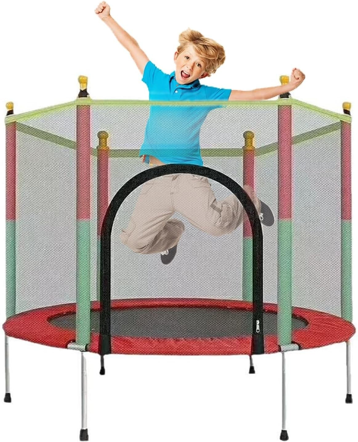 55in Toddler Trampoline with Safety Enclosure Indoor Outdoor 200KG