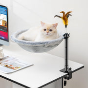 360° Rotating Cat Desk Bed Adjustable Hammock Perch w Washable Covers
