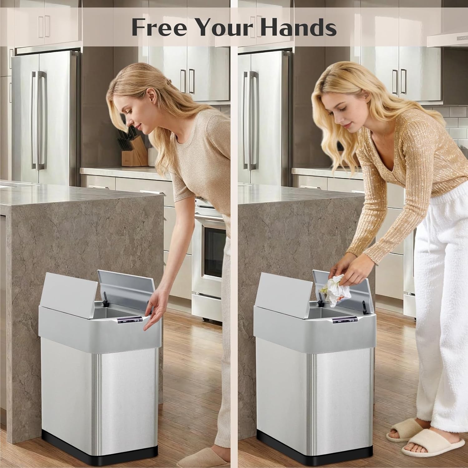 30L Automatic Sensor Bin Stainless Steel Touchless Soft Close