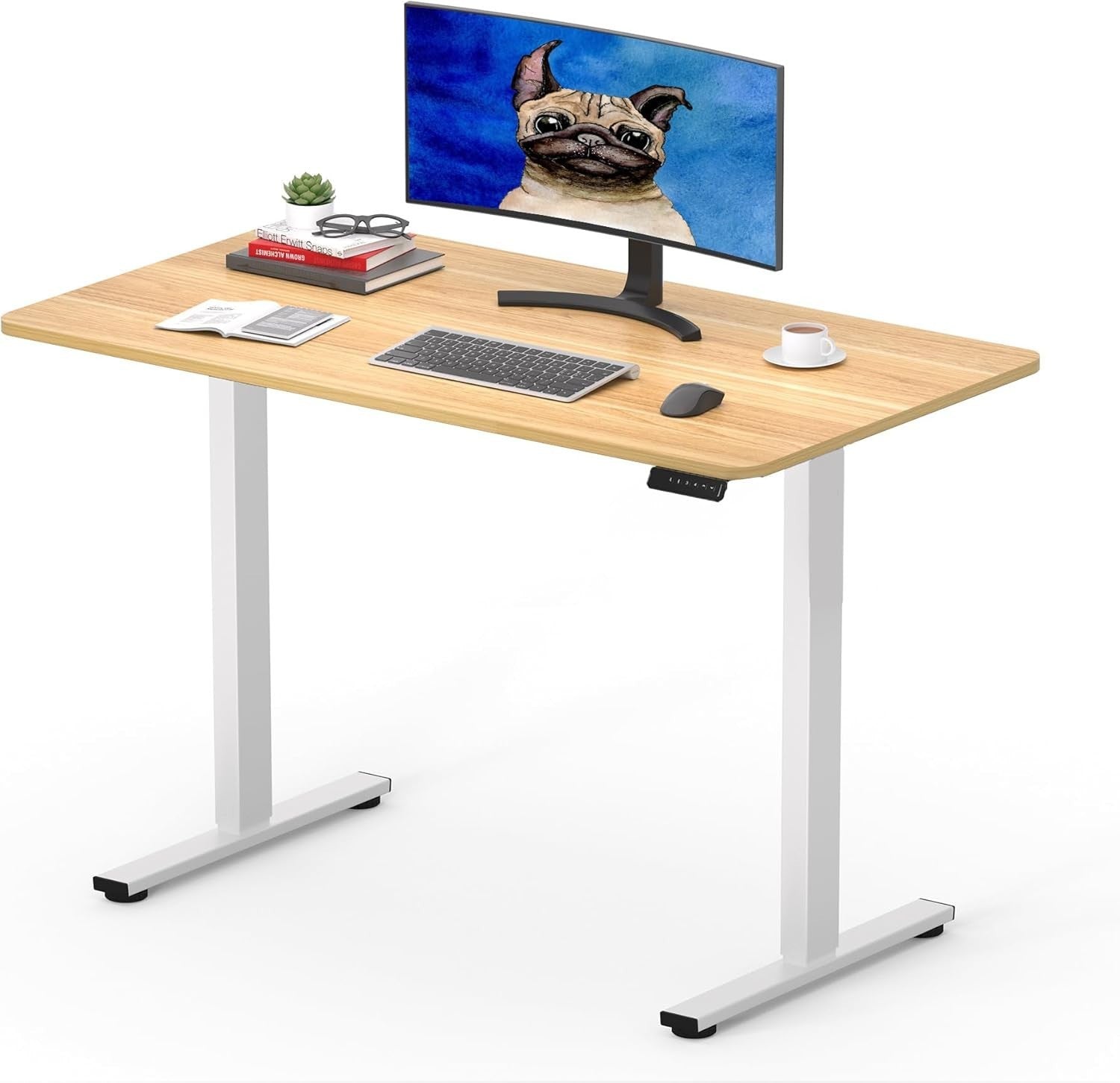 Electric Standing Desk 100x60cm Adjustable Sit Stand Table with Memory Panel