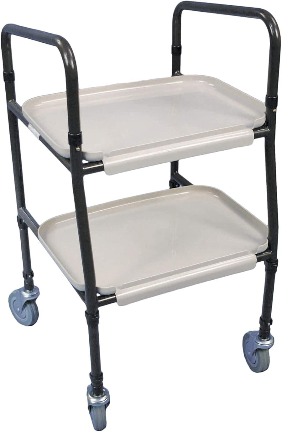 Height Adjustable Mobility Trolley with Wheels Walking Aid Removable Trays