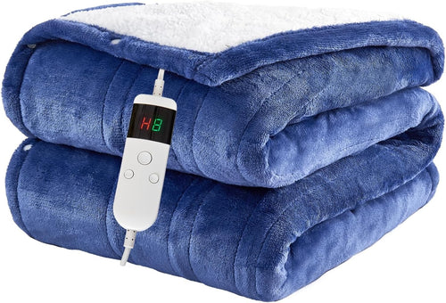Electric Heated Throw Blanket 10 Heat Settings Fleece Auto Off 130x160cm